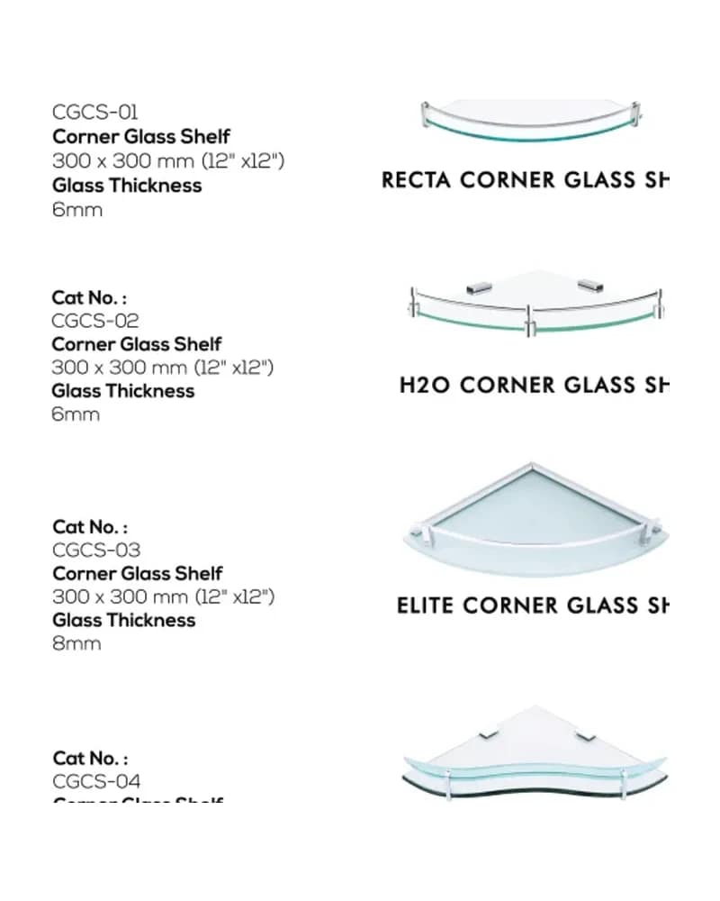 Corner Glass Shelf — Glass Shelves at Bandhan Ceramic Corner Glass Shelf — Glass Shelves at Bandhan Ceramic