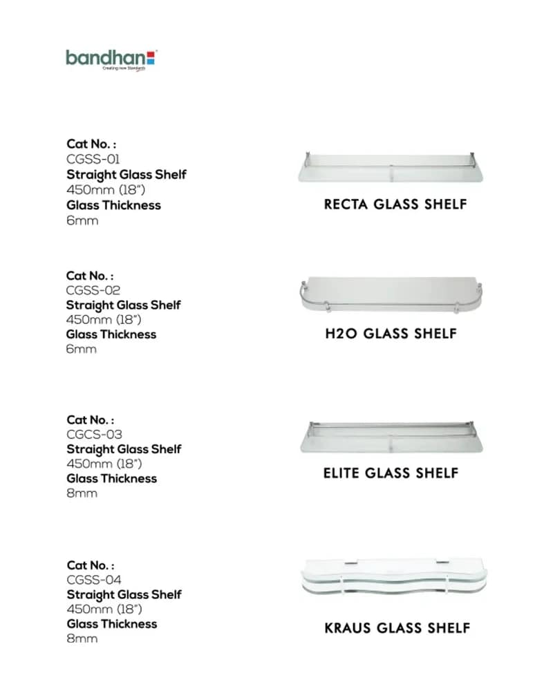Straight Glass Shelf — Glass Shelves at Bandhan Ceramic Straight Glass Shelf — Glass Shelves at Bandhan Ceramic