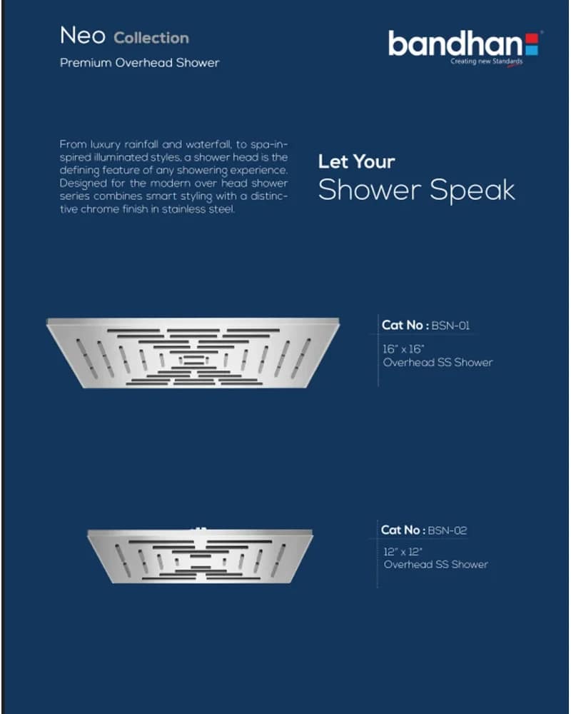 Neo Collection — Overhead Showers at Bandhan Ceramic Neo Collection — Overhead Showers at Bandhan Ceramic