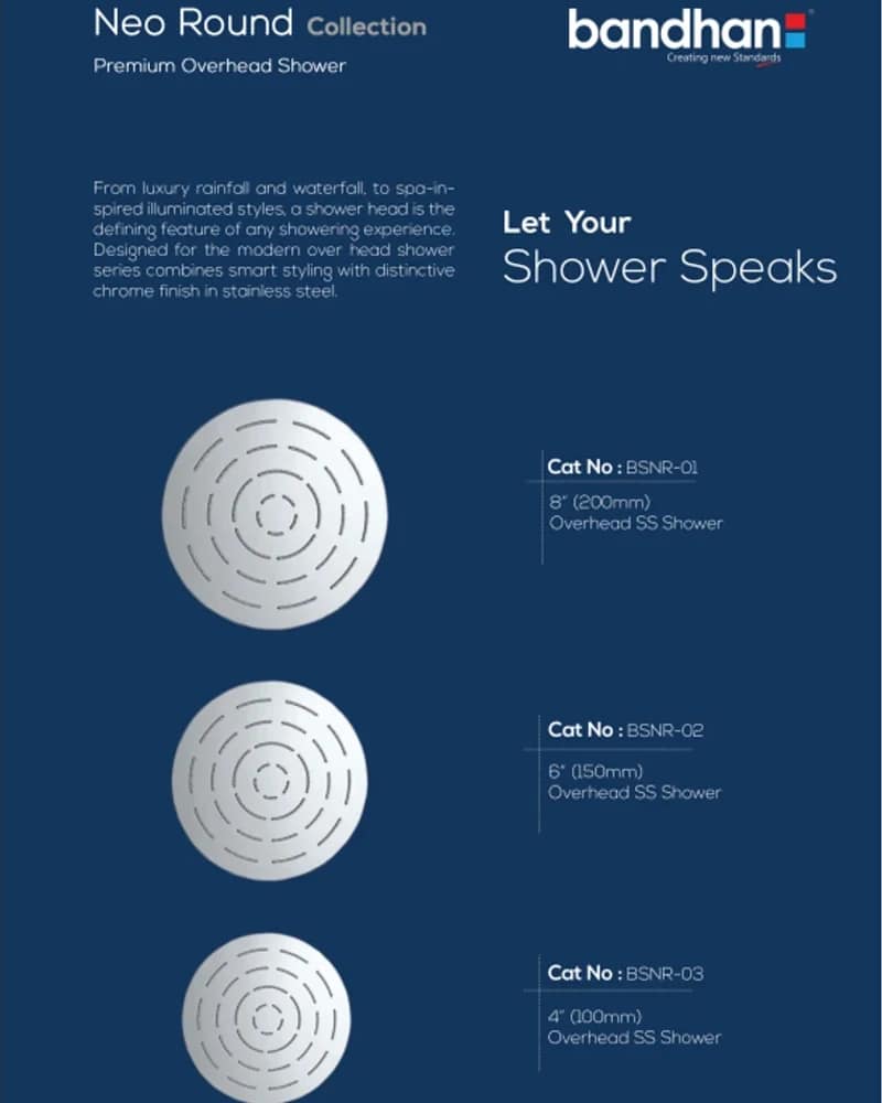 Neo Round Collection — Overhead Showers at Bandhan Ceramic Neo Round Collection — Overhead Showers at Bandhan Ceramic