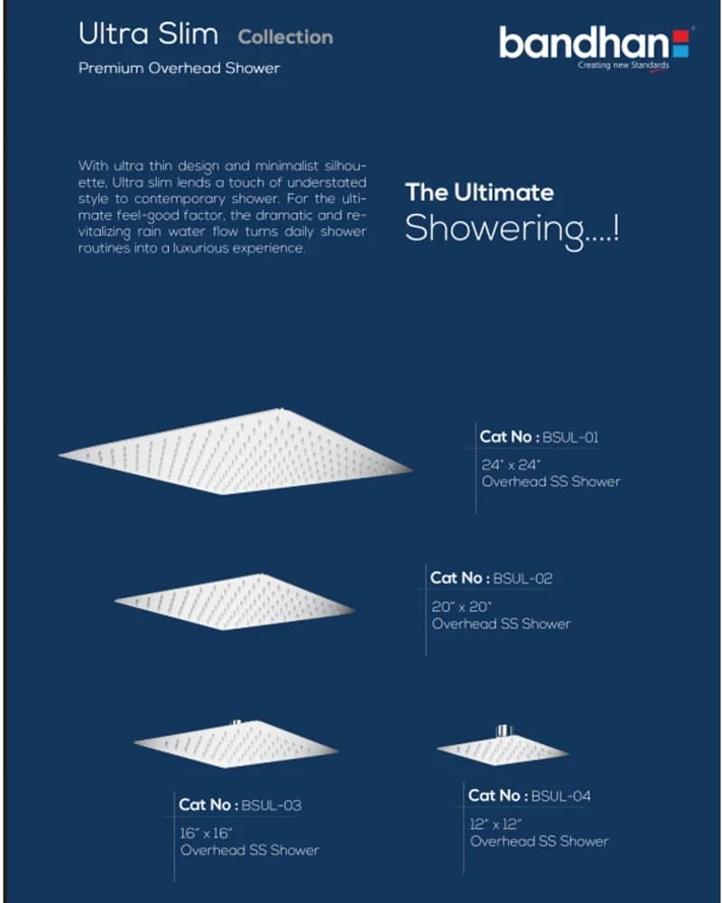 Ultra Slim — Overhead Showers at Bandhan Ceramic Ultra Slim — Overhead Showers at Bandhan Ceramic