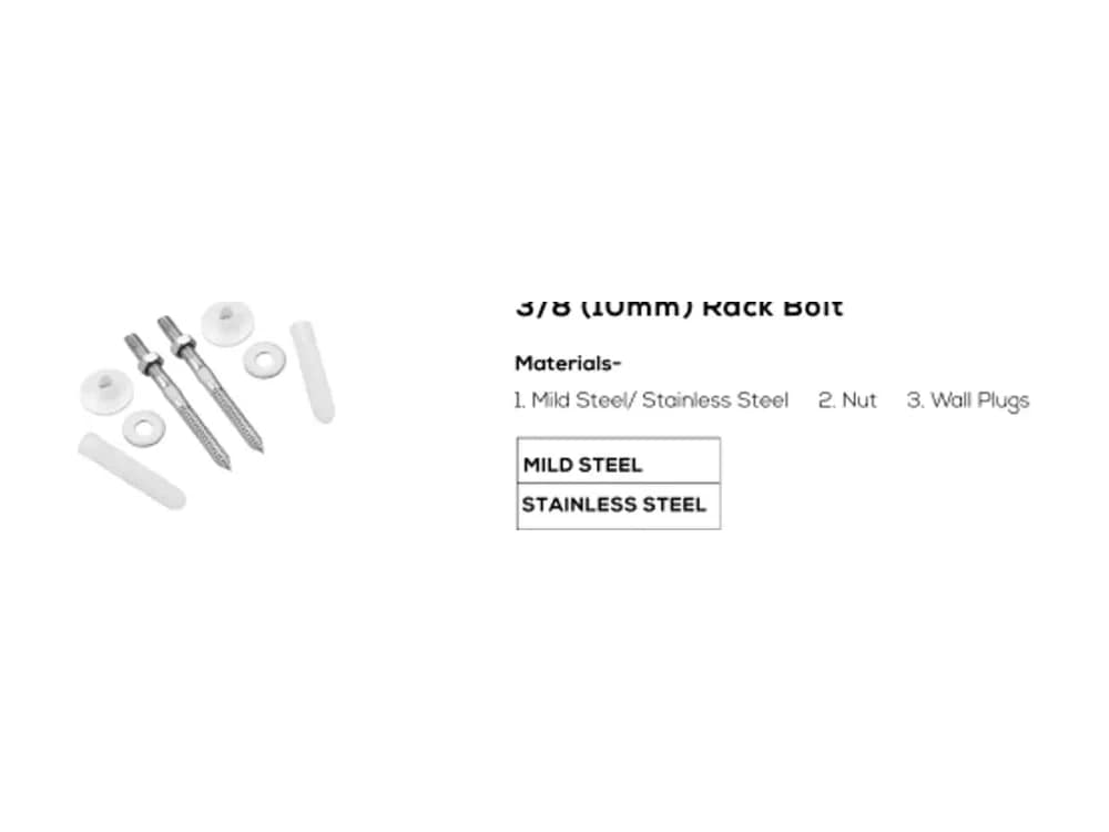 3/8" (10 mm) Rack Bolt — Rack Bolts at Bandhan Ceramic 3/8" (10 mm) Rack Bolt — Rack Bolts at Bandhan Ceramic