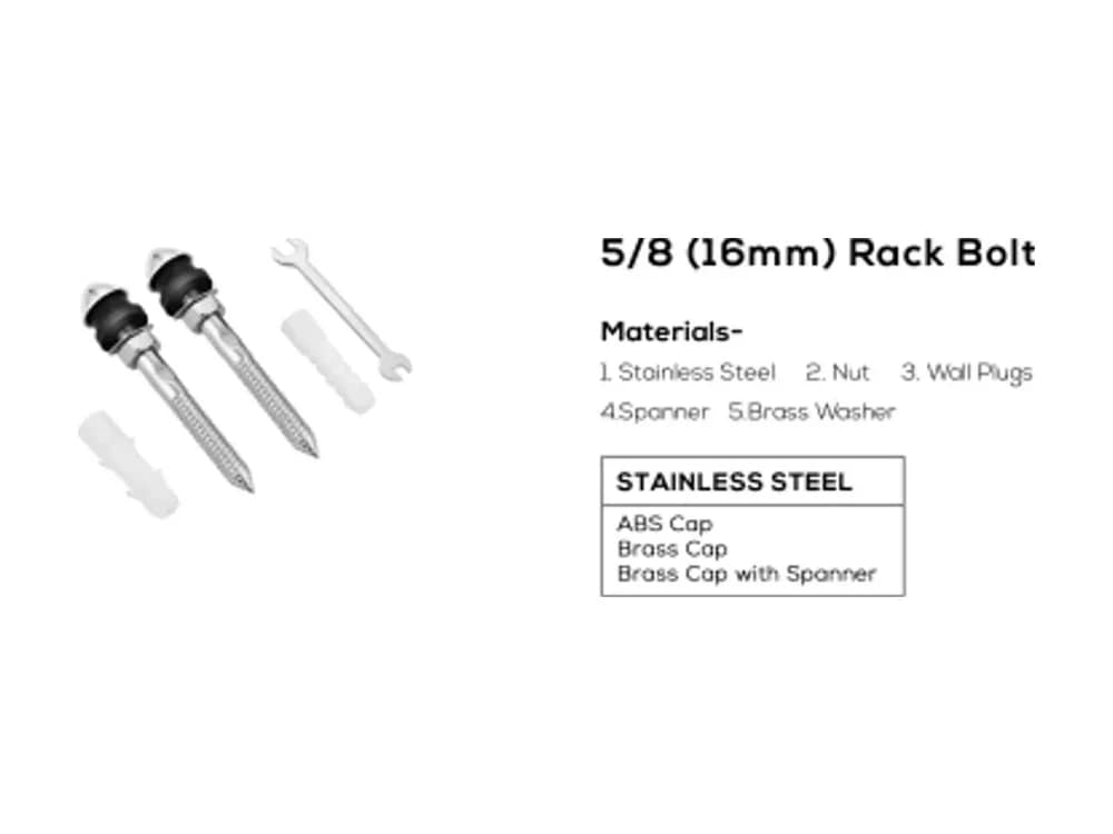 5/8" (16 mm) Rack Bolt — Rack Bolts at Bandhan Ceramic 5/8" (16 mm) Rack Bolt — Rack Bolts at Bandhan Ceramic
