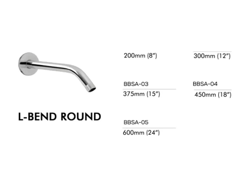 Brass — L-Bend Round — Shower Arms at Bandhan Ceramic Brass — L-Bend Round — Shower Arms at Bandhan Ceramic