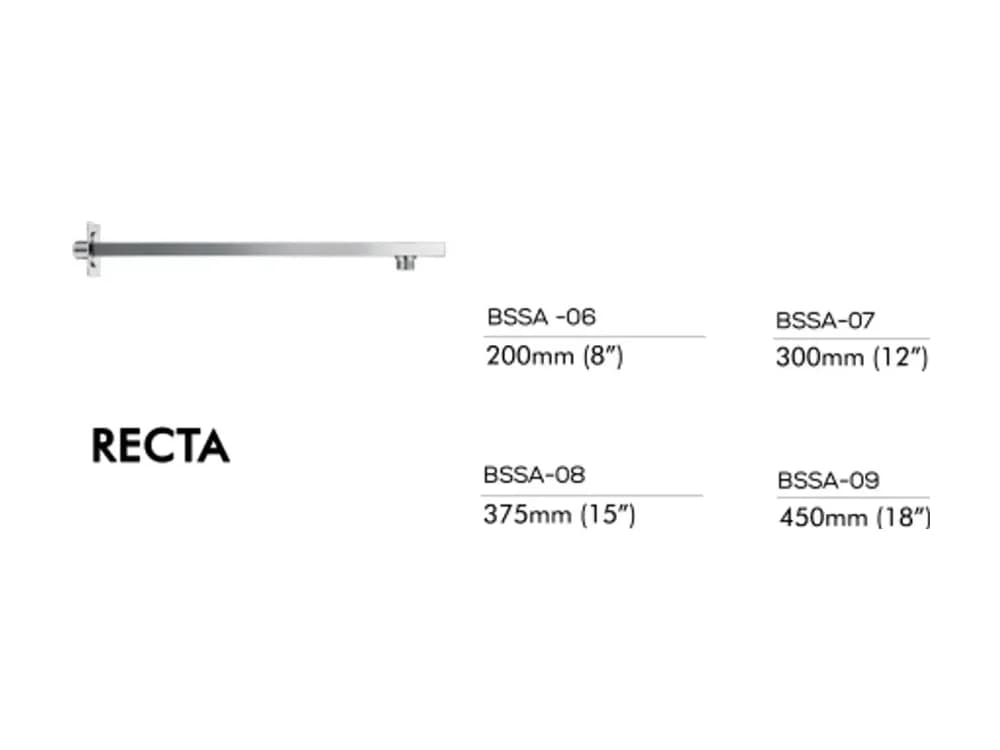 Stainless Steel — Recta — Shower Arms at Bandhan Ceramic Stainless Steel — Recta — Shower Arms at Bandhan Ceramic