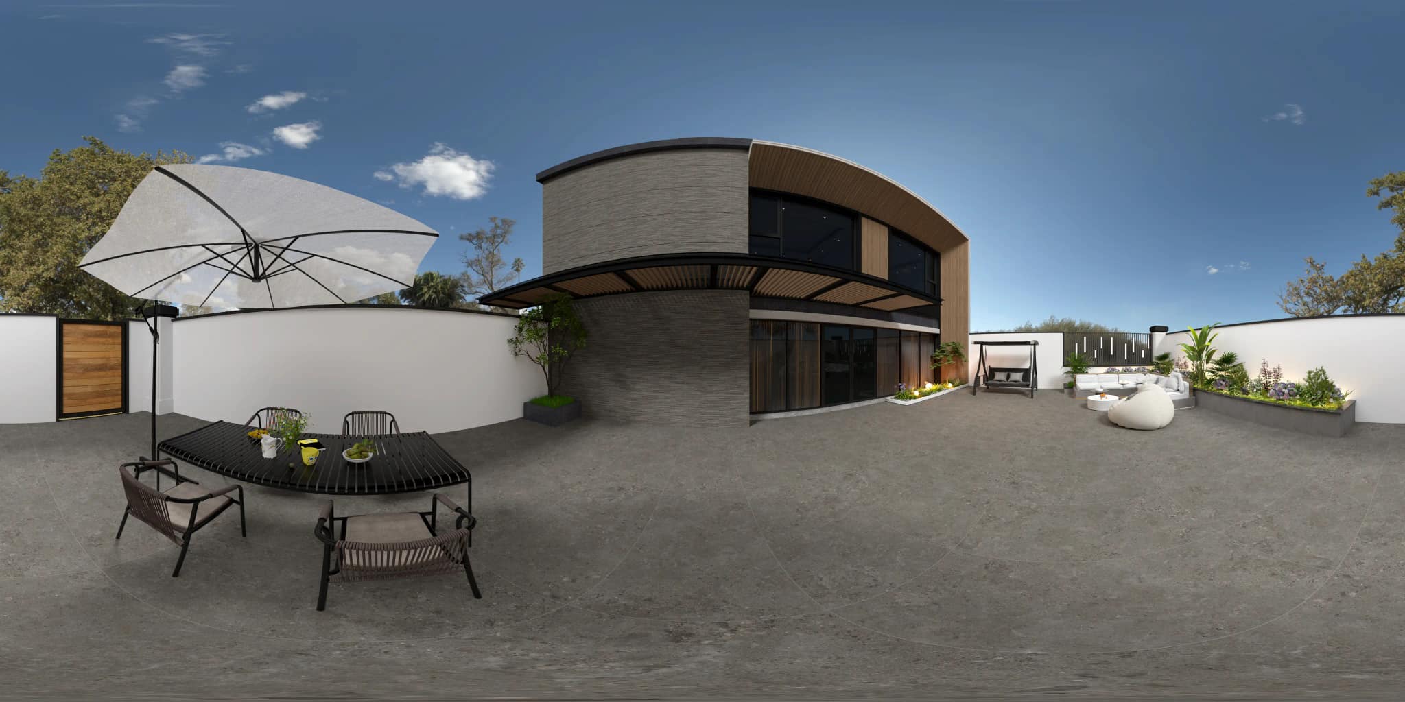 360° room render with Forland Nero Decore on the feature wall 360° room render with Forland Nero Decore on the feature wall