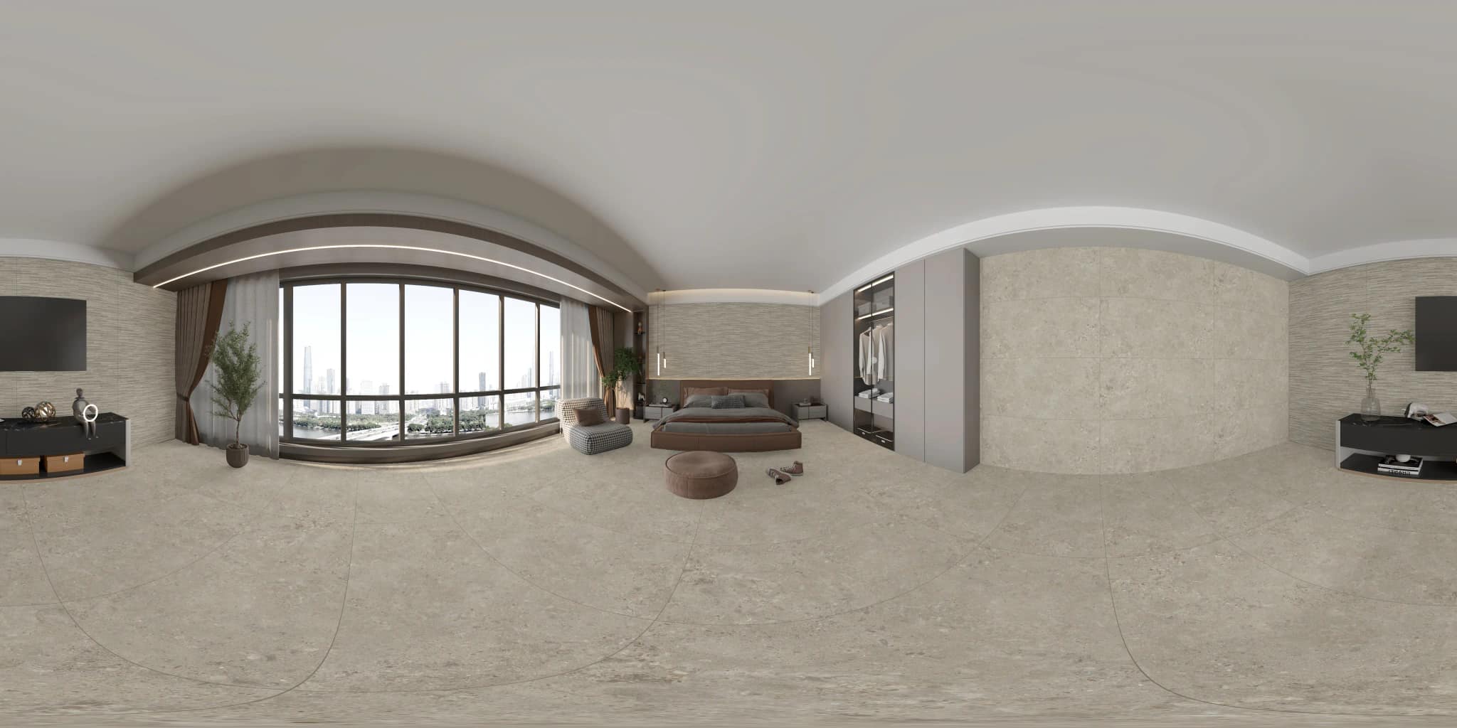360° room render with Forland Silver Decore on the feature wall 360° room render with Forland Silver Decore on the feature wall