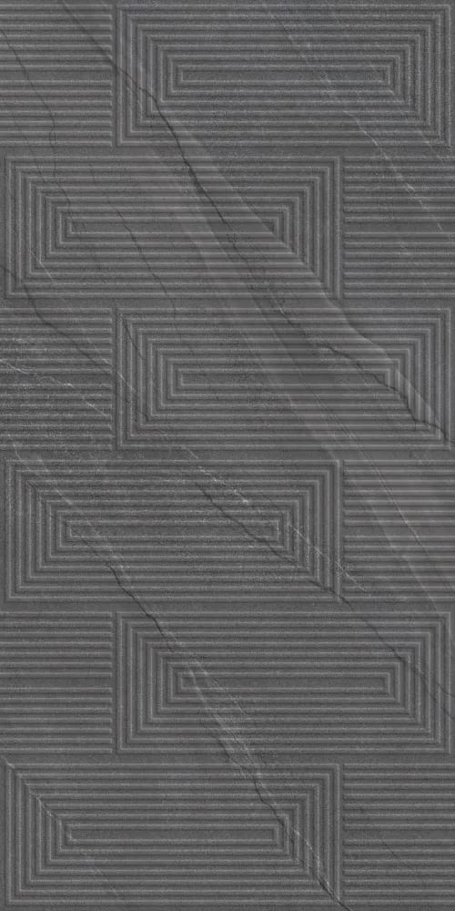 Glamour Nero Decore — face 1 at Bandhan Ceramic Glamour Nero Decore 600×1200 mm NR Surface decor tile