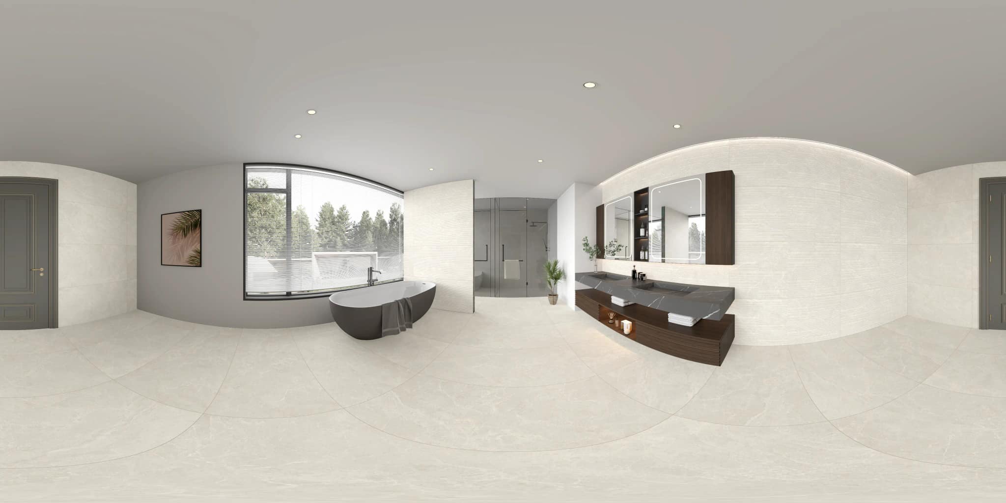 360° room render with Luciana Bianco Decore on the feature wall 360° room render with Luciana Bianco Decore on the feature wall