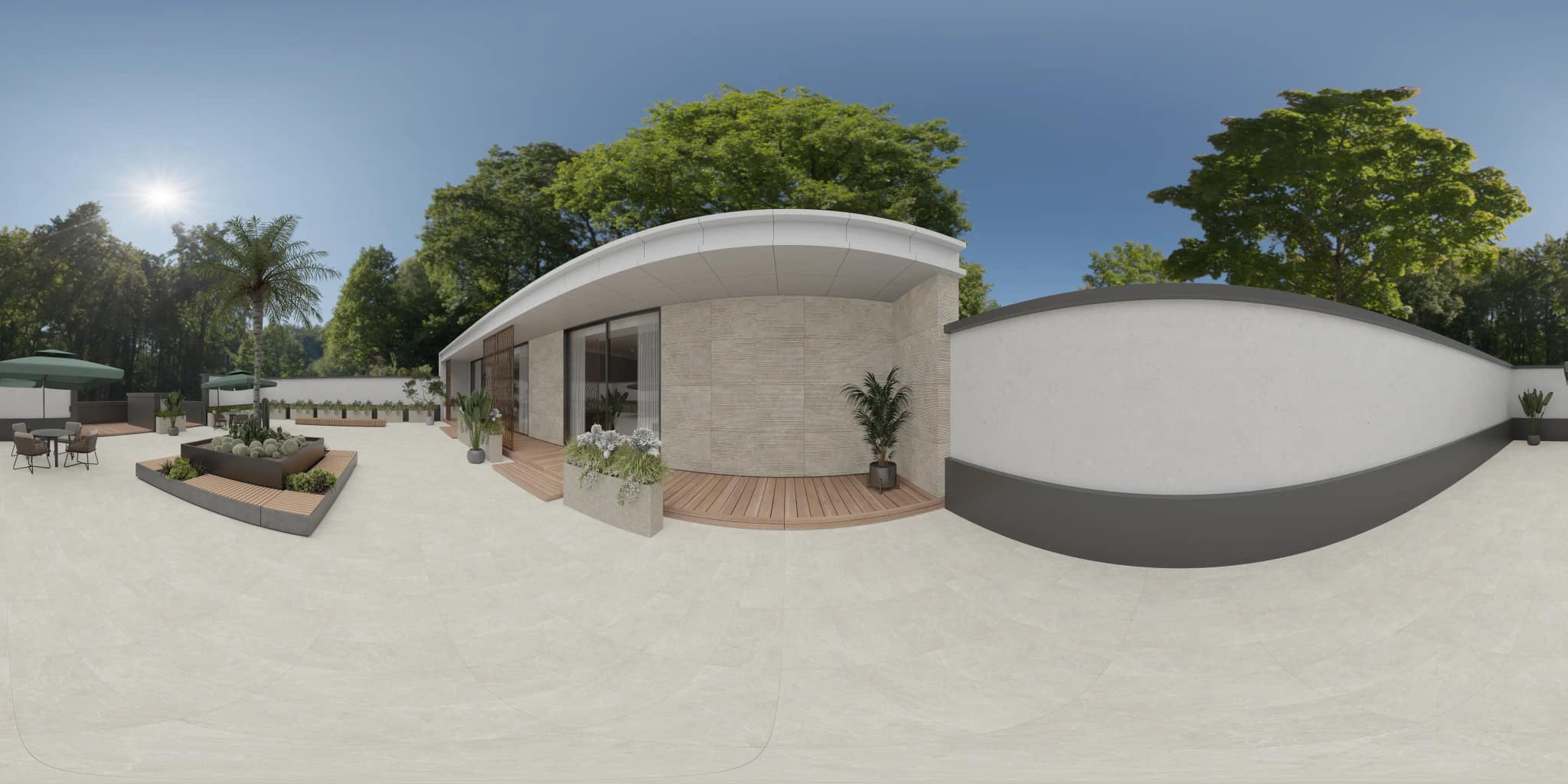 360° room render with Luciana Grey Decore on the feature wall 360° room render with Luciana Grey Decore on the feature wall