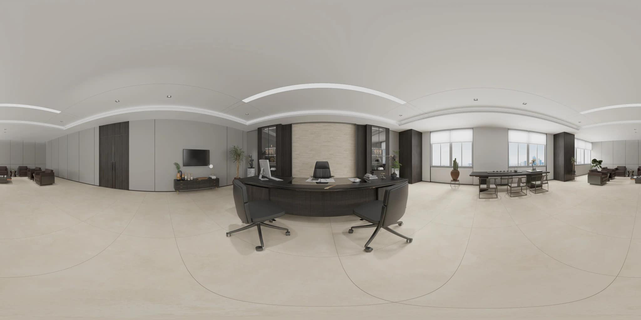 360° room render with Moss Crema Decore on the feature wall 360° room render with Moss Crema Decore on the feature wall