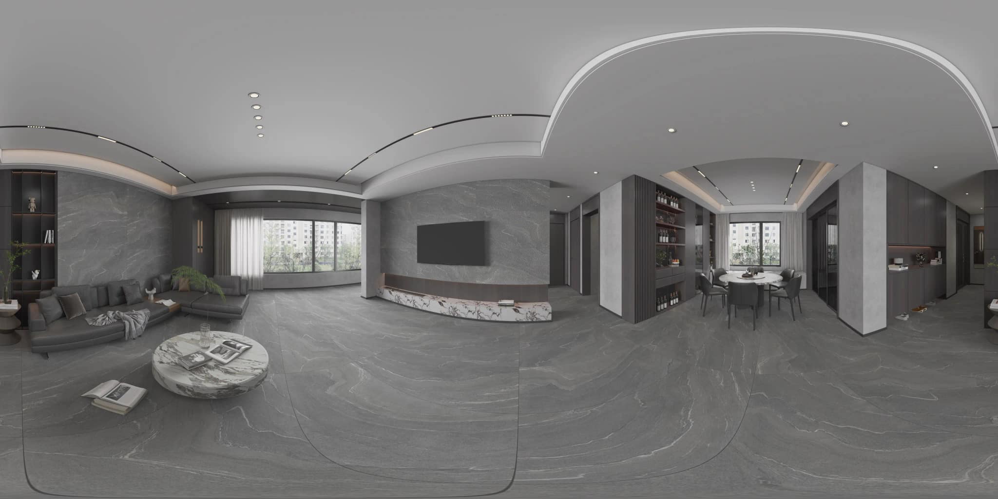 360° room render with Venice Nero Decore on the feature wall 360° room render with Venice Nero Decore on the feature wall